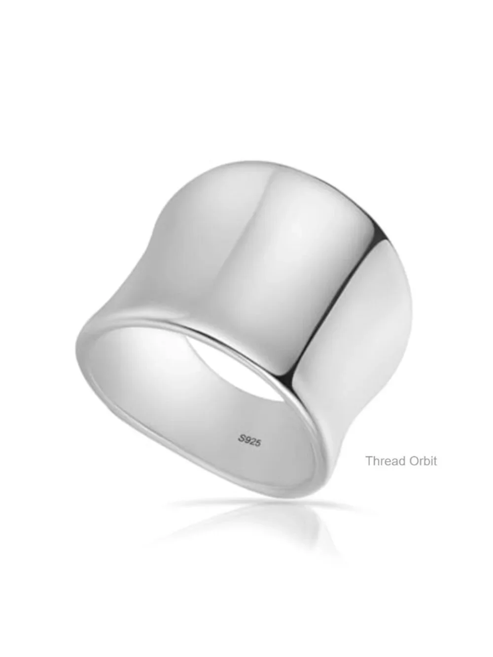 S925 Sterling Silver Chunky Band Ring Unisex Adjustable Thumb Ring